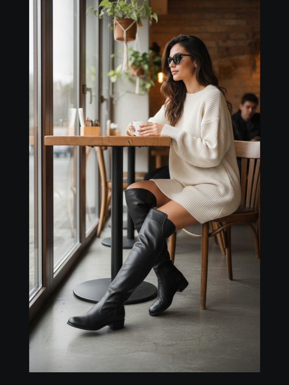 Lavorazione Artigiana Vero Cuoio Tall Leather To The Knee Pull On Boots Size 6.5